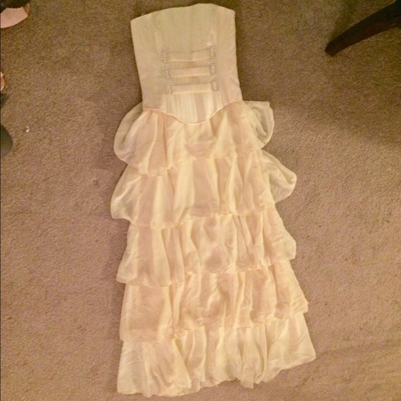 Jessica McClintock Dresses & Skirts - LAST CHANCE! Creme White Rhinestone Corset Dress